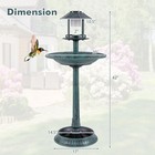 3-in-1 Pedestal Bird Bath With Solar Light With Bird Feeder   Flower Planter