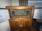 Oak 4-door Wooden Ice Box Cabinet Metal-lined Interior Lock Handle 1900-1919