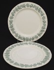 Pair Of Wedgwood Queensware Embossed Celadon Shell Dinner Plates 10 Inch