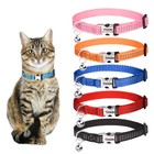 Personalized Cat Collar Reflective With Bell Engraved Custom Cat Name And Phone