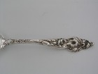 Antique Les Six Fleurs Sterling Oval Soup dessert Spoon- Reed   Barton -7 1 4 