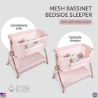 Baby Bedside Sleeper Bassinet With Height Adjustment   Wheels - Portable Pink