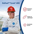 Case Of 25 Dupont Tyvek Ty127s Coverall With Hood  Elastic Wrist And Ankle Md-5x