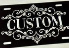 Engraved Custom Personalized Name Car Tag Diamond Etched Metal License Plate