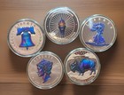 5 Pack  5 Oz  999 Fine Copper Rounds   flame Series  Spark- Copper Reserve Mint