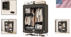 Portable Fabric Wardrobe Closet With Drawers Hanging Rods Clothing Organizer