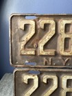 Antique 1924 License Plates Pair Early Auto Truck    228 451    Ny New York Tags