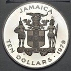Jamaica   10 1979 Proof  Year Of The Child cricket   6676 Ounce Silver