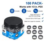Efield 100pcs 1 2  Copper Pex Crimp Rings For Pex Pipe In Bottle  Nsf Certified