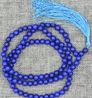 6mm Blue Jade Round Beads Buddhist 108 Prayer Beads Mala Bracelet Necklace