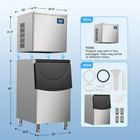 Heavy Duty 650lbs 24h Commercial Ice Maker Machine 450lbs Industrial Ice Machine