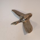 Vintage  Brass Flying Duck goose Fireplace Flue Damper Pull hanger closer hook