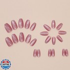 Hkanlre Coffin Press On Nails Pink Fake Nails Tips Full Cover Almond False Me