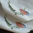 Hand Embroidered Linen Placemats Napkins Villeroy And Boch Amapola Set Of 8