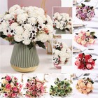 15 Heads Artificial Silk Fake Flowers Bunch Bouquet Wedding Home Party Decor-     