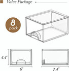8 Pack Clear Stackable Acrylic Storage Boxes Storage Drawers  Bathroom Storage O