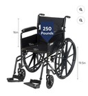 Drive Manual Wheelchair Black Foldable Padded Armrests 16  Seat 250 Lb