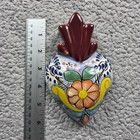 Talavera Heart Wall Decor Mexican Pottery Art  Hand Painted 6 X 4 5 X 1 5in