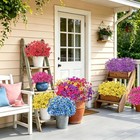 24 Bundles Artificial Flowers For Outdoors Uv Resistant Silk Fake Faux Flowers