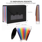  Accordion File Organizer  12 Pockets File Folders  Letter Size Expanding Black