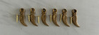 6pcs Vtg Brass Metal Leaf Shape Turn Button Latch Cupboard Cabinet Drawer Door