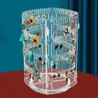 360 Rotating Earring Holder And Jewelry Organizer  4 Tiers Clear Display Stand