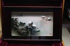 Incredible Org Chinese Asian Art Piece Mixed Medium Birds bonsai Painting Signed