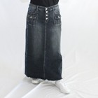 Nwt Be Girl Long Modest Stretch Jean Skirt Sizes S - 3xl Black Denim Button Fly