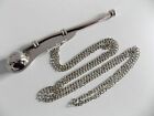 5  Boatswain Brass Whistle W Chain Bosun Call Pipe Nautical Marine Chrome Finish