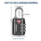 4 Pack Tsa Approved Luggage Locks  Combination Travel Padlock  3-digit Waterproo