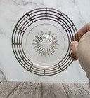 6 Vintage Glass Drink Coasters 4 5  Silver Overlay Mcm Easel Not Incl  