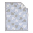 Nojo Elephant 4 Piece Nursery Crib Bedding Set  Blue grey white