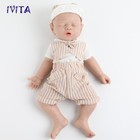 Ivita 17  sleeping Boy Baby Full Silicone Reborn Eyes Closed Infant Doll