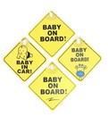 2pcs Baby On Board  Rusable Safety Sign Decal With Suction Cup 5  X 5 