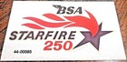 Bsa Starfire 250 Red Purple Gold Side Panel 5  Vinyl Sticker Pair 1967-69 B25