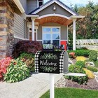 Wreath Buffalo Plaid Mailbox Covers  Welcome Magnetic Mailbox Cover  Plaid And 
