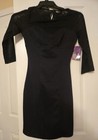 Shapesational Black Body Shaper Lined Dress Xs Sheer Neckline   Sleeves 