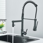 Matte Black Kitchen Sink Faucet Single Handle Pull Down Sprayer Swivel Mixer Tap