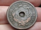 1842 Braided Hair Large Cent Penny- Large Date  Center Holed  Old Washer 