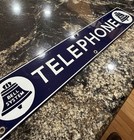 Vintage Rare 1939 Original Bell System Telephone Porcelain Phone Booth  26 Sign