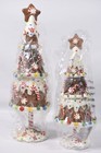 Set Of 2 Vtg Raz Imports Candy Cane Gingerbread Trees Clay Dough 10   12 5 Nwt
