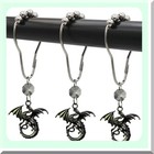 Dragon Shower Curtain Hooks Set Of 12 Black
