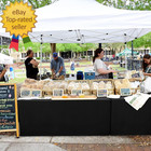 2 Pack Black Tablecloth For 8ft Trade Show Table Covers Open Back Folding Tablec