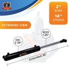 2x14 Hydraulic Cylinder- 2  Bore  14  Stroke  Welded Cross Tube Cylinder  new 