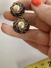 Vintage Swank Co Cuff Links Gold Tone With Large Pearl Center Lovely