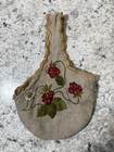 Antique Embroidered Bag Arts And Crafts Movement Embroidery Linen Handbag