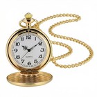 Vintage Pocket Watch With Chain - Smooth Gold Finish  Classic Design  Timeless G
