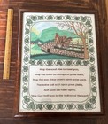 Vintage Cross Stitch Irish Blessing Linen Sampler  Framed 13 5   x 17 5   
