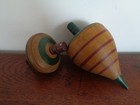 Antique Wooden Spinning Tops Handmade And Painted