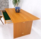 Danish Mid-century Modern Convertible Fold Out Console Dining Table 1 Drawer